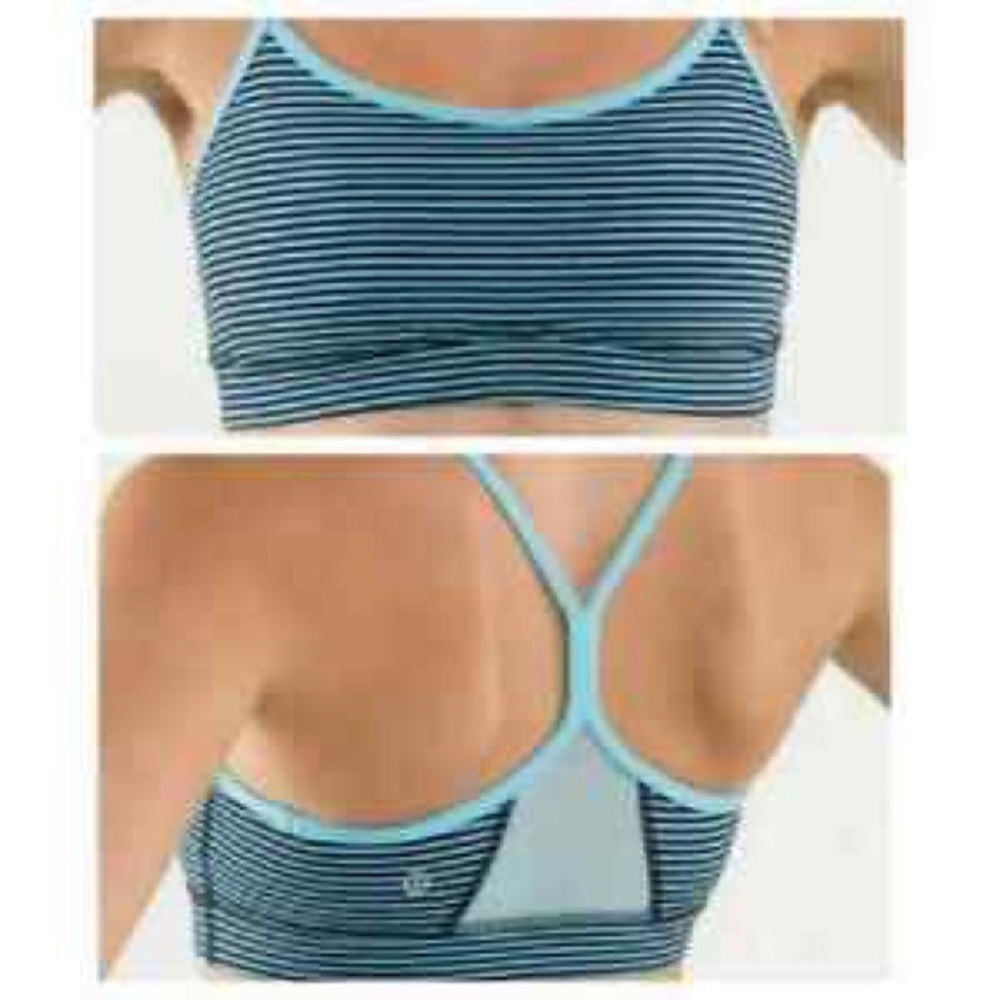 Lululemon Flow Y  Blue Moon Stripe Bra size 6